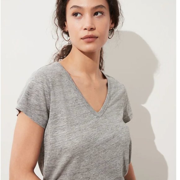 Gray V-Neck Women's Top - Picture 1 of 4